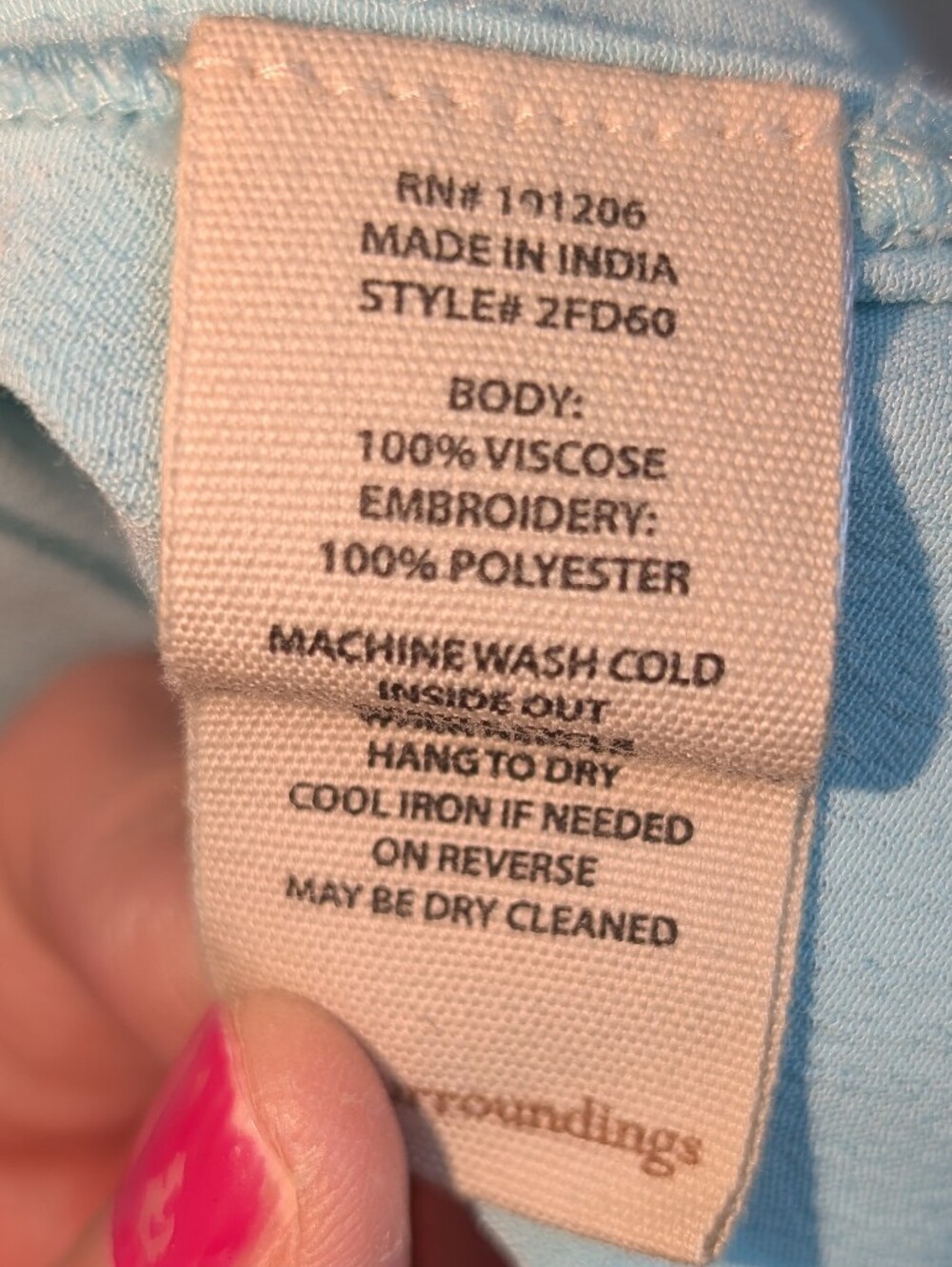 Soft Surroundings Light Blue Embroidered V-Neck Tunic - Picture 3 of 11